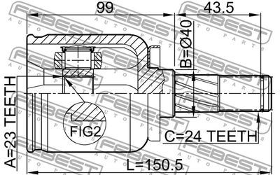 ШРУС внутренний FEBEST 0211P12QG16