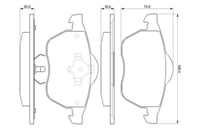 Колодки тормозные дисковые передние BOSCH 0986424460