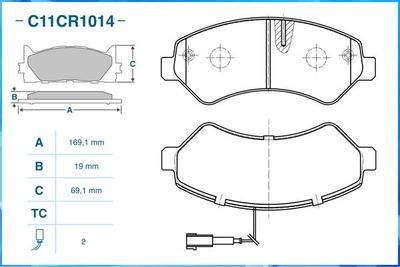 Колодки тормозные передние CWORKS C11CR1014