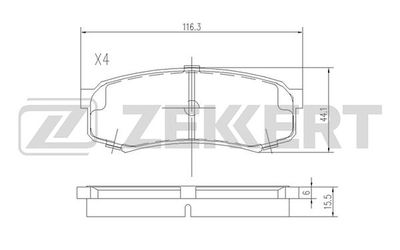 Колодки тормозные дисковые задние Zekkert BS2240