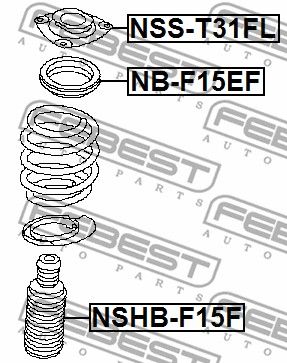 Подшипник передней опоры амортизатора FEBEST NBF15EF
