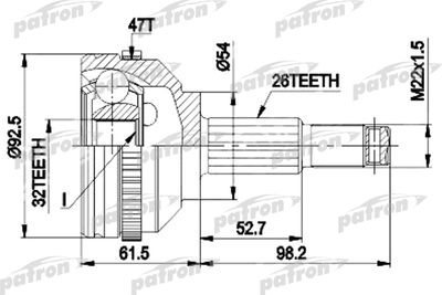 ШРУС наружный комплект PATRON PCV1438