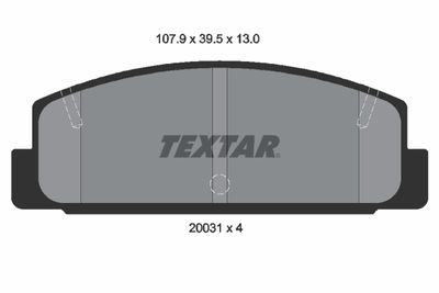 Колодки тормозные дисковые задние TEXTAR 2003101