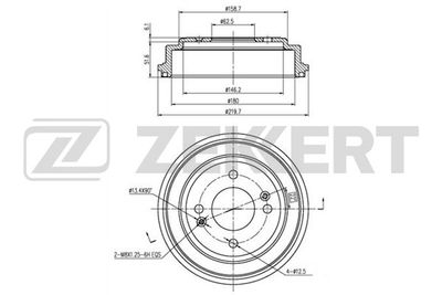 Барабан тормозной задний Zekkert BS5228