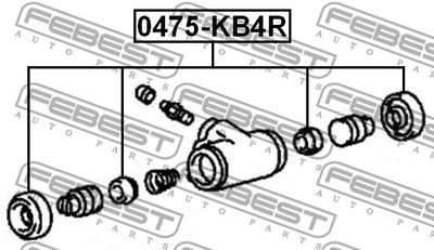 Ремкомплект заднего тормозного цилиндра FEBEST 0475KB4R