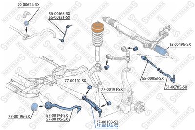 Рычаг нижний правый STELLOX 5700184SX