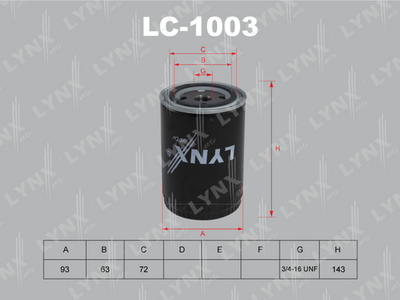 Фильтр масляный LYNXauto LC1003