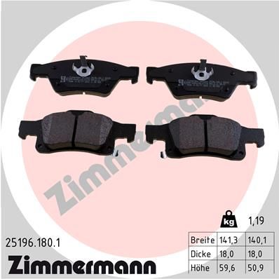 Колодки тормозные ZIMMERMANN 251961801