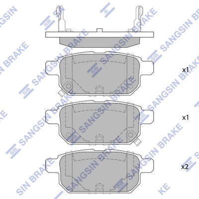 Колодки тормозные задние SANGSIN SP1634