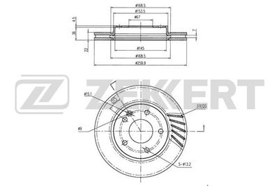 Диск тормозной передний Zekkert BS6221
