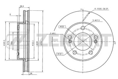 Диск тормозной передний Zekkert BS5490