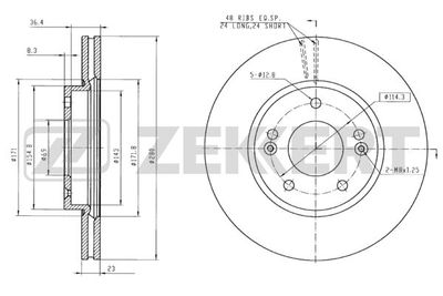 Диск тормозной передний Zekkert BS5893