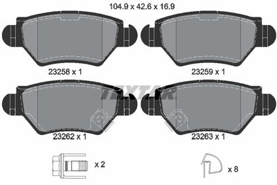 Колодки тормозные дисковые задние TEXTAR 2325803