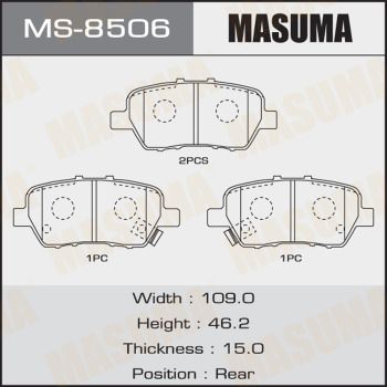 Колодки тормозные дисковые Masuma MS8506
