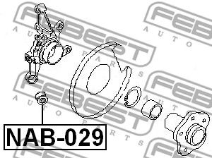 Сайлентблок задней цапфы нижний FEBEST NAB029