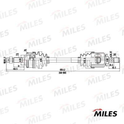 Вал приводной левый в сборе Miles GC01080