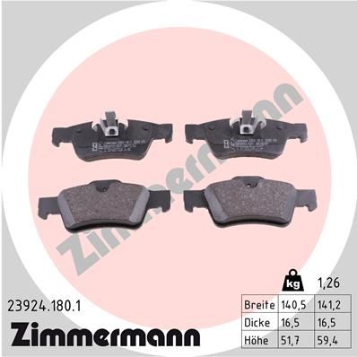 Колодки тормозные дисковые ZIMMERMANN 239241801