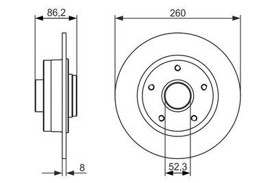Диск тормозной задний без подшипника BOSCH 0986479684