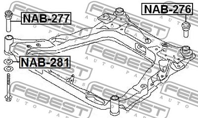 Сайлентблок заднего подрамника FEBEST NAB276