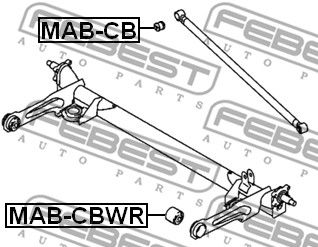 Сайлентблок задней поперечной тяги FEBEST MABCB