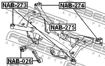Сайлентблок подушки дифференциала FEBEST NAB026