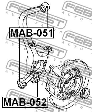 Сайлентблок задней цапфы верхний FEBEST MAB051