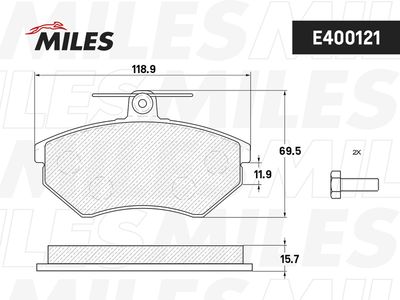 Колодки тормозные дисковые Miles E400121