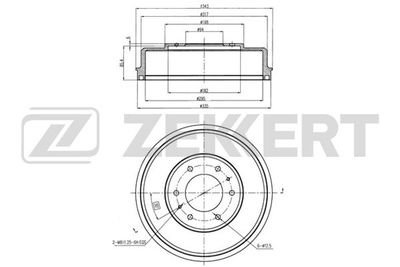 Барабан тормозной задний Zekkert BS5272