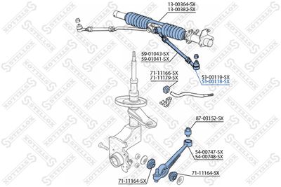 Наконечник рулевой тяги STELLOX 5100118SX
