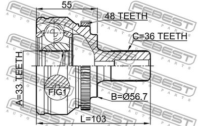 ШРУС наружный FEBEST 2710S60A48