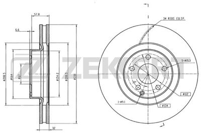 Диск тормозной передний Zekkert BS5635