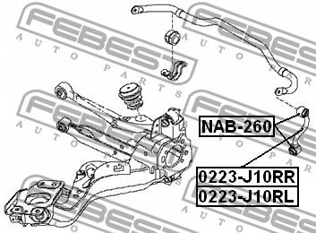 Сайлентблок рычага подвески задней FEBEST NAB260