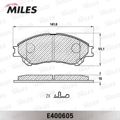 Колодки тормозные передние Miles E400605