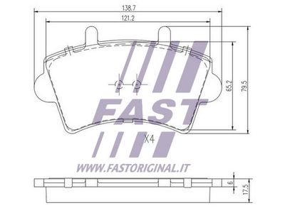 Колодки тормозные передние без датчика FAST FT29540