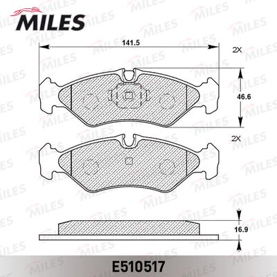 Колодки тормозные задние Miles E510517