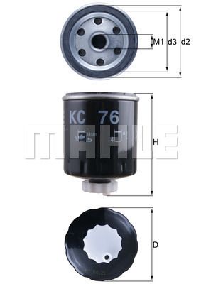 Фильтр топливный MAHLE KC76