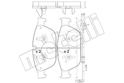 Комплект колодок для дискового тормоза METELLI 2209540K