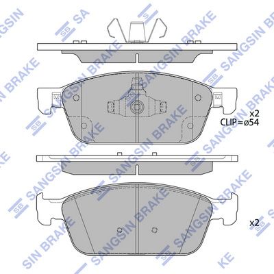 Колодки тормозные передние SANGSIN SP4153