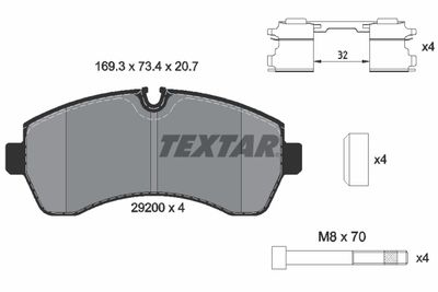 Колодки тормозные дисковые передние TEXTAR 2920002