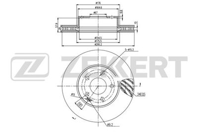 Диск тормозной передний Zekkert BS5853