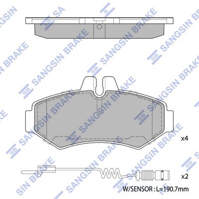 Колодки тормозные дисковые SANGSIN SP1278