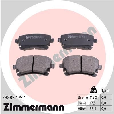 Колодки тормозные дисковые ZIMMERMANN 238821751
