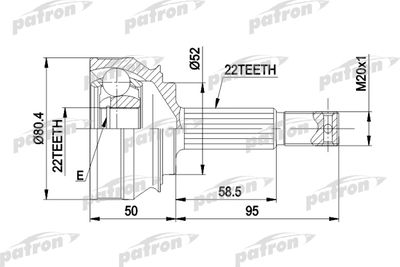 ШРУС наружный комплект PATRON PCV1007