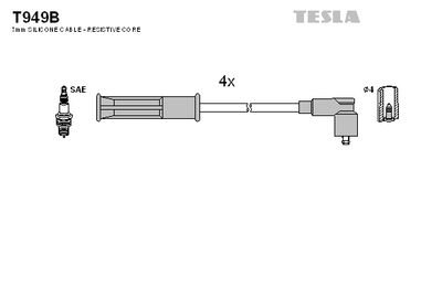Комплект проводов высоковольтных TESLA T949B