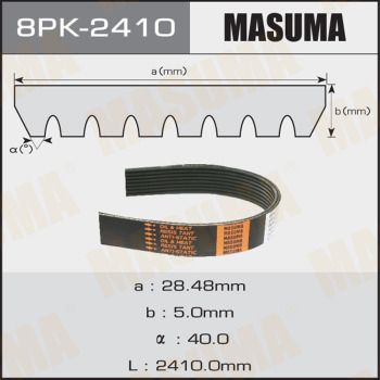 Ремень поликлиновой Masuma 8PK2410