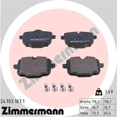 Колодки тормозные задние ZIMMERMANN 247031671