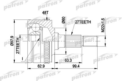 ШРУС наружный комплект PATRON PCV1298