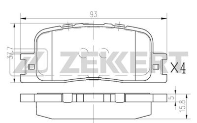Колодки тормозные дисковые задние Zekkert BS2705