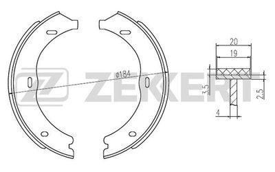 Колодки тормозные барабанные задние Zekkert BK4305