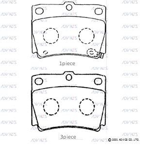 Колодки тормозные дисковые ADVICS SN298P